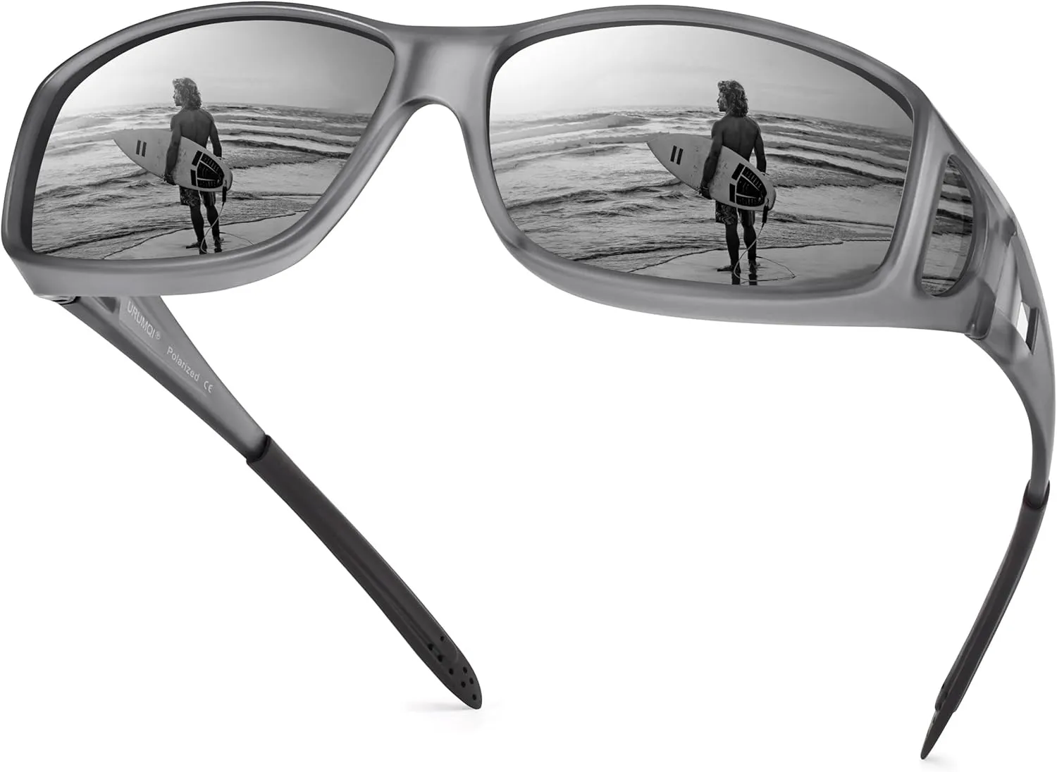 URUMQI Polarized Sunglasses Fit Over Glasses for Men Women, Wrap-around Driving Sunglasses 100% UV Protection