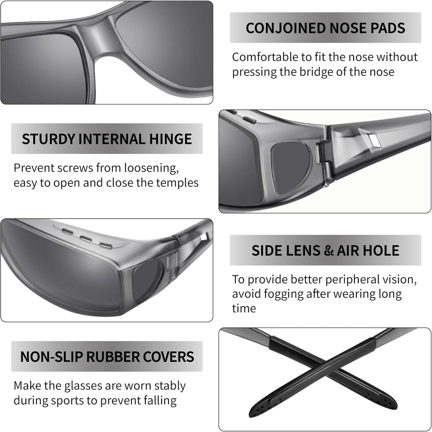 URUMQI Polarized Sunglasses Fit Over Glasses for Men Women, Wrap-around Driving Sunglasses 100% UV Protection