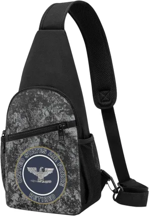 US Air Force Retired Colonel Sling Bag Crossbody Backpack Shoulder Casual Daypack Bags for Men