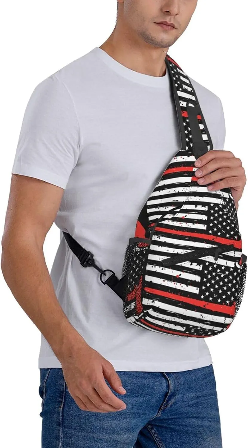Us Virgin Islands Flag Sling Bag Adjustable Chest Bags Casual Crossbody Bag Travel Shoulder Backpack