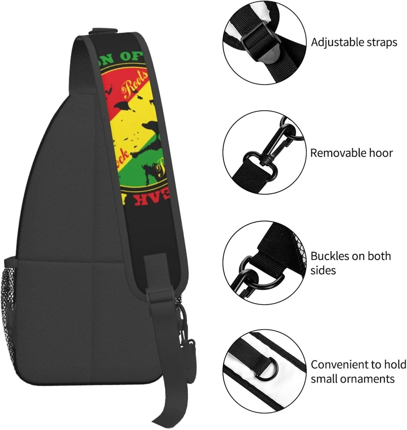 Us Virgin Islands Flag Sling Bag Adjustable Chest Bags Casual Crossbody Bag Travel Shoulder Backpack