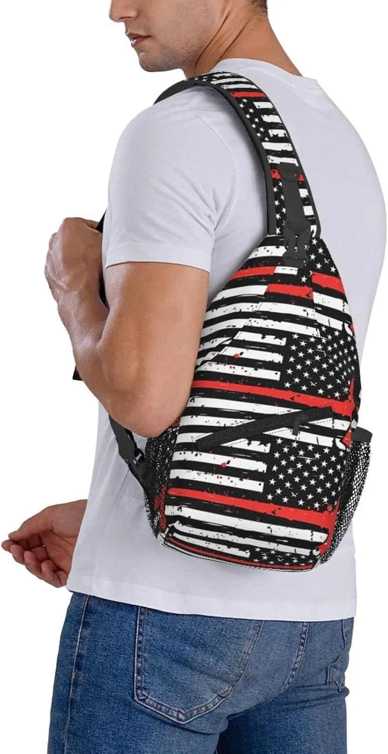 Us Virgin Islands Flag Sling Bag Adjustable Chest Bags Casual Crossbody Bag Travel Shoulder Backpack