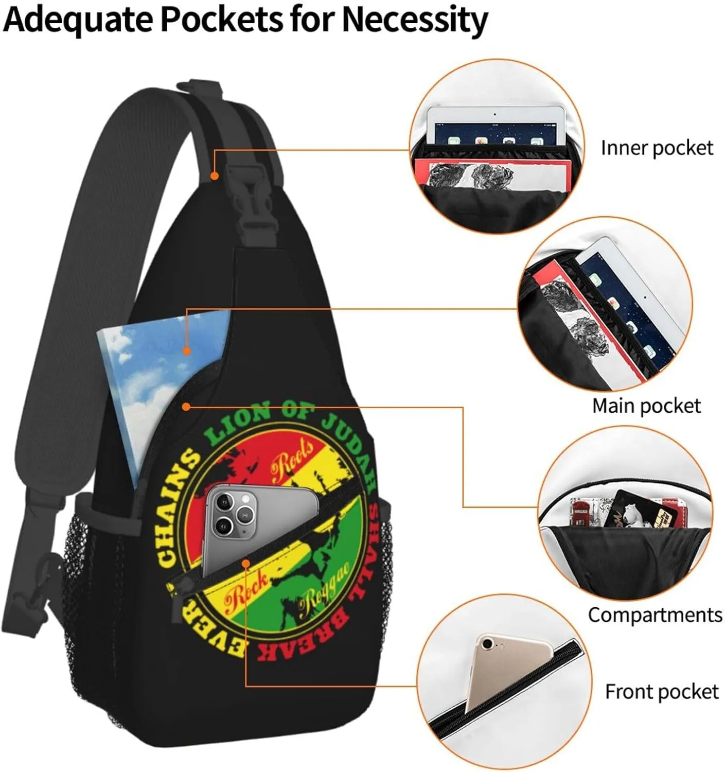 Us Virgin Islands Flag Sling Bag Adjustable Chest Bags Casual Crossbody Bag Travel Shoulder Backpack