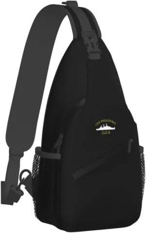 USS Providence CLG-6 Sling Bag for Men, Small Crossbody Sling Bags, Mini Water Resistant Shoulder Daypack for Travel, Anti Thief Chest Bag for Hiking