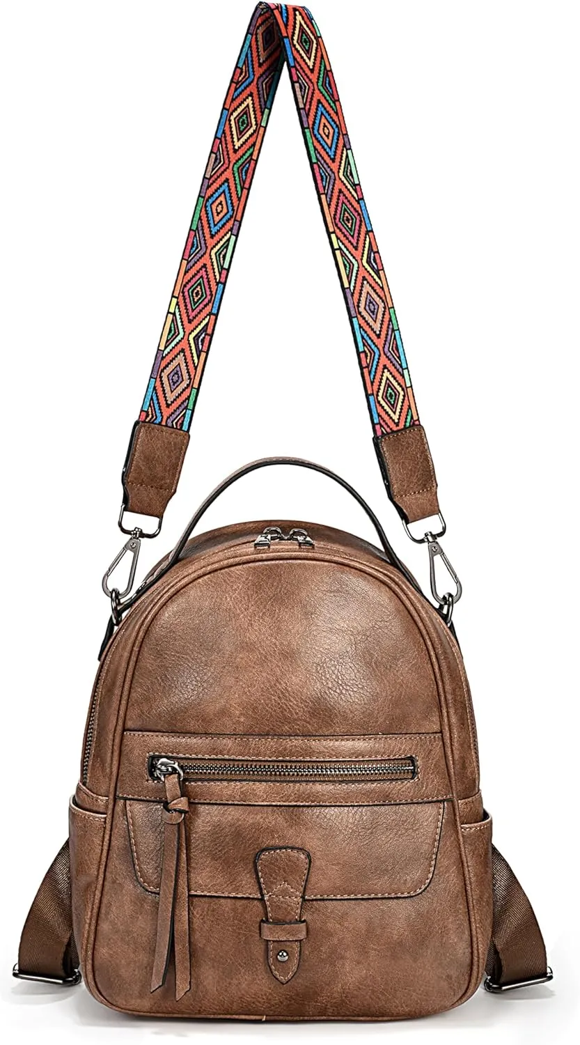 UTO Mini Backpack for Women Ladies Shoulder Backpack Fashion Handbag Convertible Shoulder Bag Purse