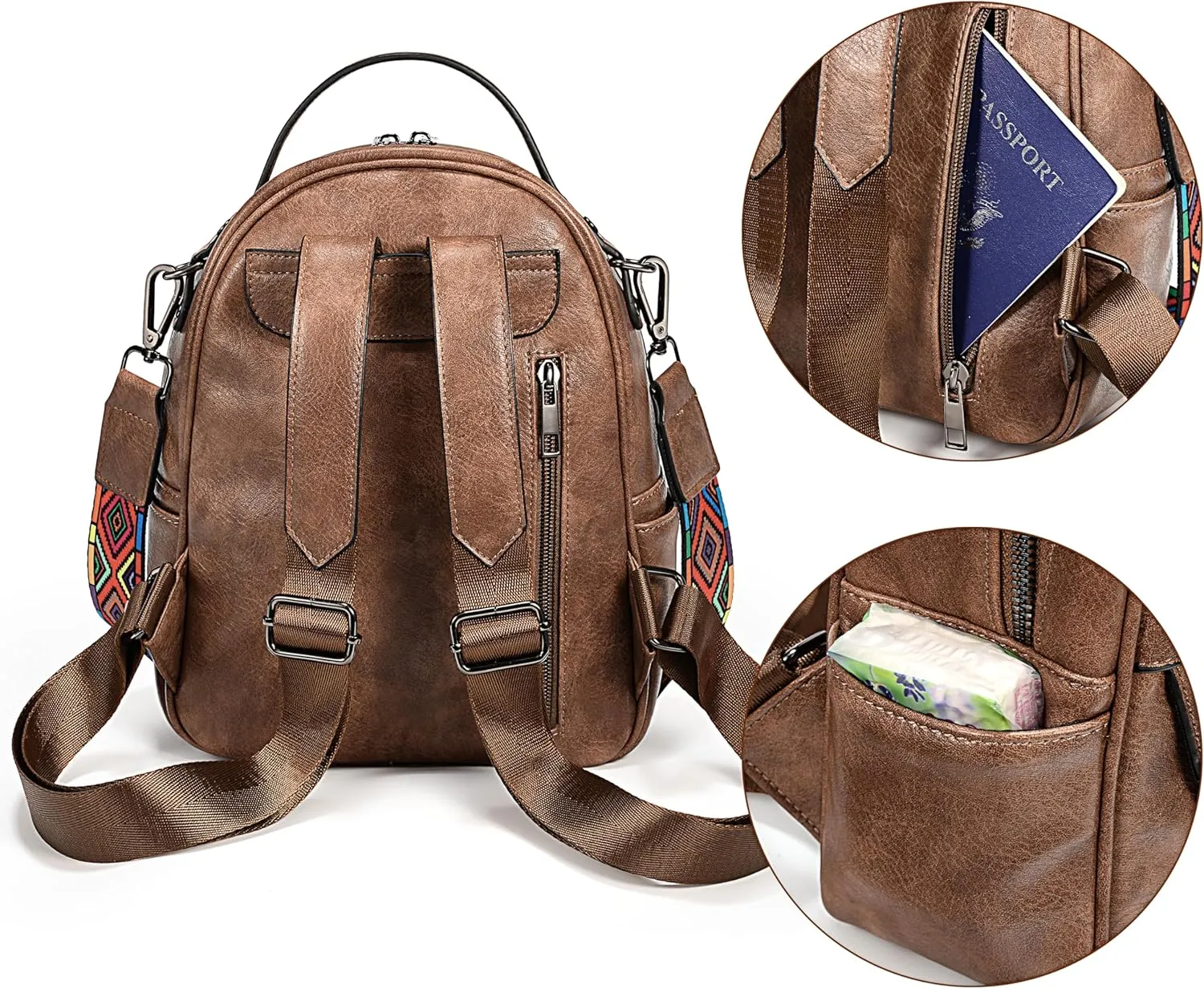 UTO Mini Backpack for Women Ladies Shoulder Backpack Fashion Handbag Convertible Shoulder Bag Purse