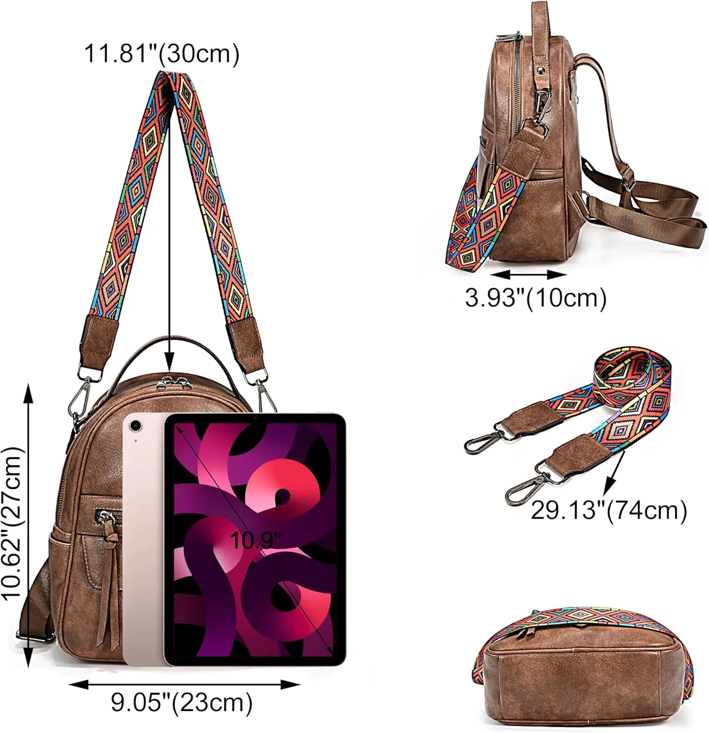 UTO Mini Backpack for Women Ladies Shoulder Backpack Fashion Handbag Convertible Shoulder Bag Purse