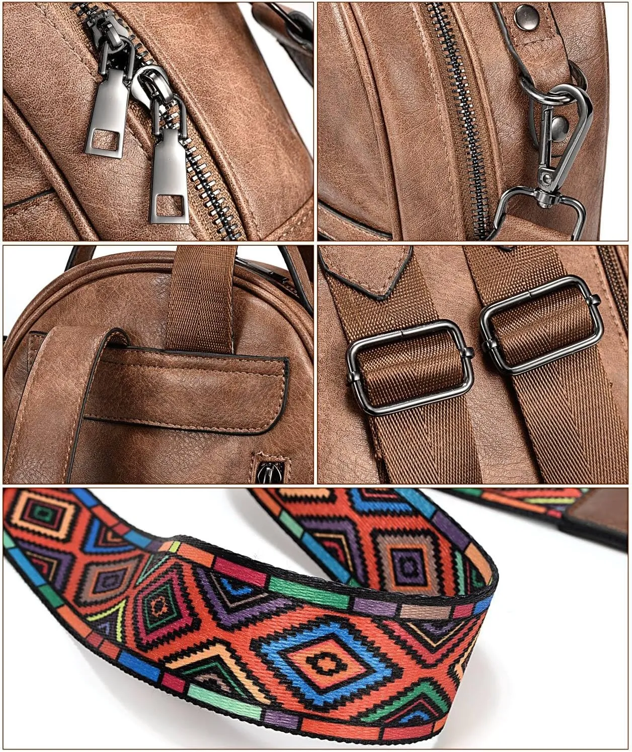 UTO Mini Backpack for Women Ladies Shoulder Backpack Fashion Handbag Convertible Shoulder Bag Purse