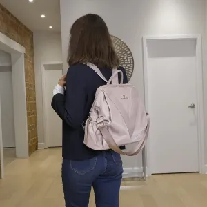 V-Style Convertible Backpack Purse (Taupe)