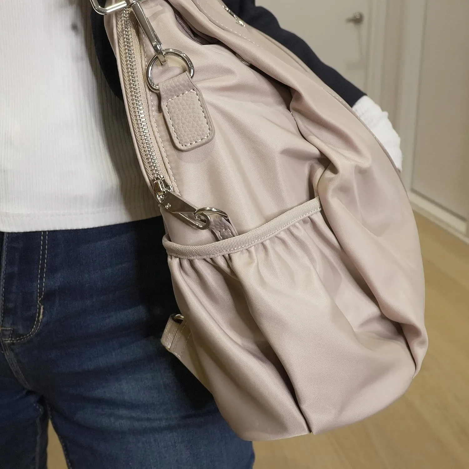 V-Style Convertible Backpack Purse (Taupe)
