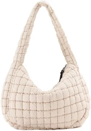 VAKAER Puffer Tote Bag for Women Quilted Crossbody Large Hobo Carryall Lightweight Padded Shoulder Bag for Travel Work
