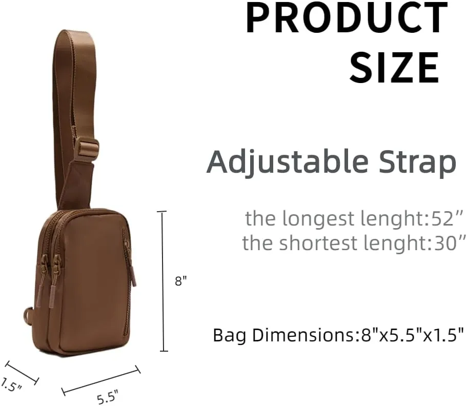 VAKAER Small Crossbody Bag Purse Women‘s Sling Bag Daypack Backpack with Convertible Adjustable Strap for Travel Hiking (Caramel)