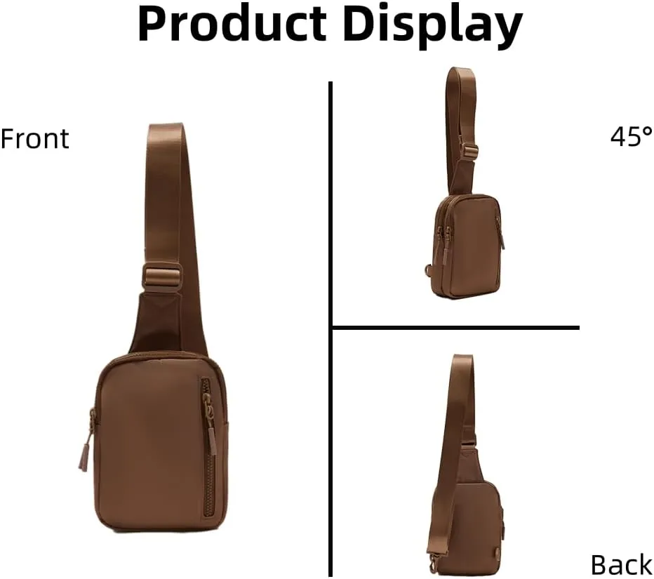 VAKAER Small Crossbody Bag Purse Women‘s Sling Bag Daypack Backpack with Convertible Adjustable Strap for Travel Hiking (Caramel)