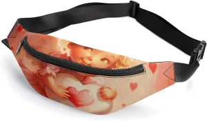 Valentines Love You Angel Crossbody Fanny Pack Waist Packs Adjustable Shoulder Bags Sling Bag for Hiking Running Cycling