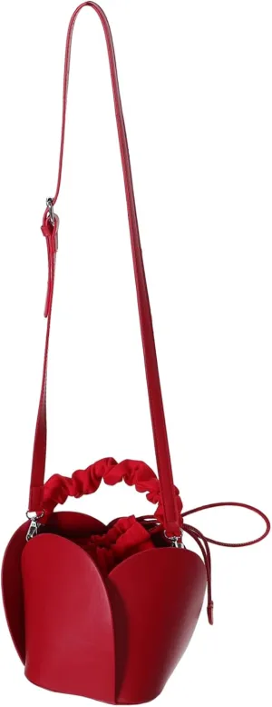 VALICLUD Bag for Women Fashion Petal Design Crossbody Bucket Purse Trendy Vintage Bucket Bags Mini Bag
