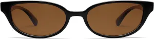VANLINKER Retro Semi Oval Polarized Sunglasses for Women Men Trendy Small 90s Style Vintage Narrow Rectangle Frame VL9833