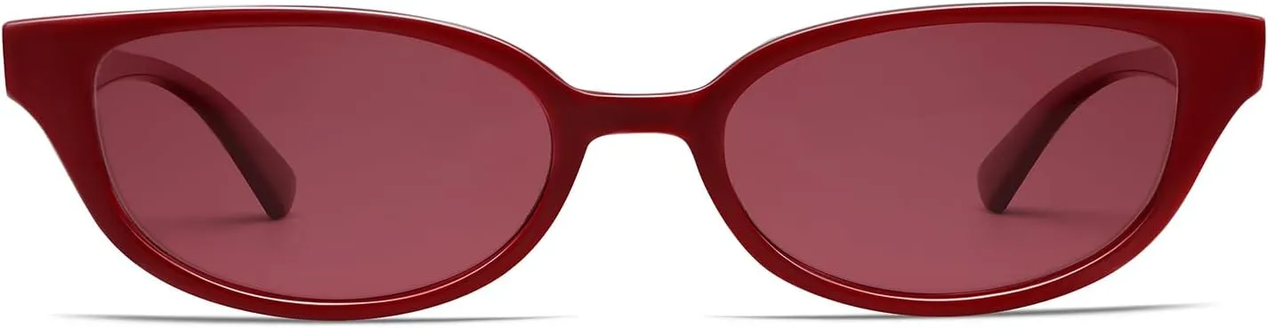 VANLINKER Retro Semi Oval Polarized Sunglasses for Women Men Trendy Small 90s Style Vintage Narrow Rectangle Frame VL9833