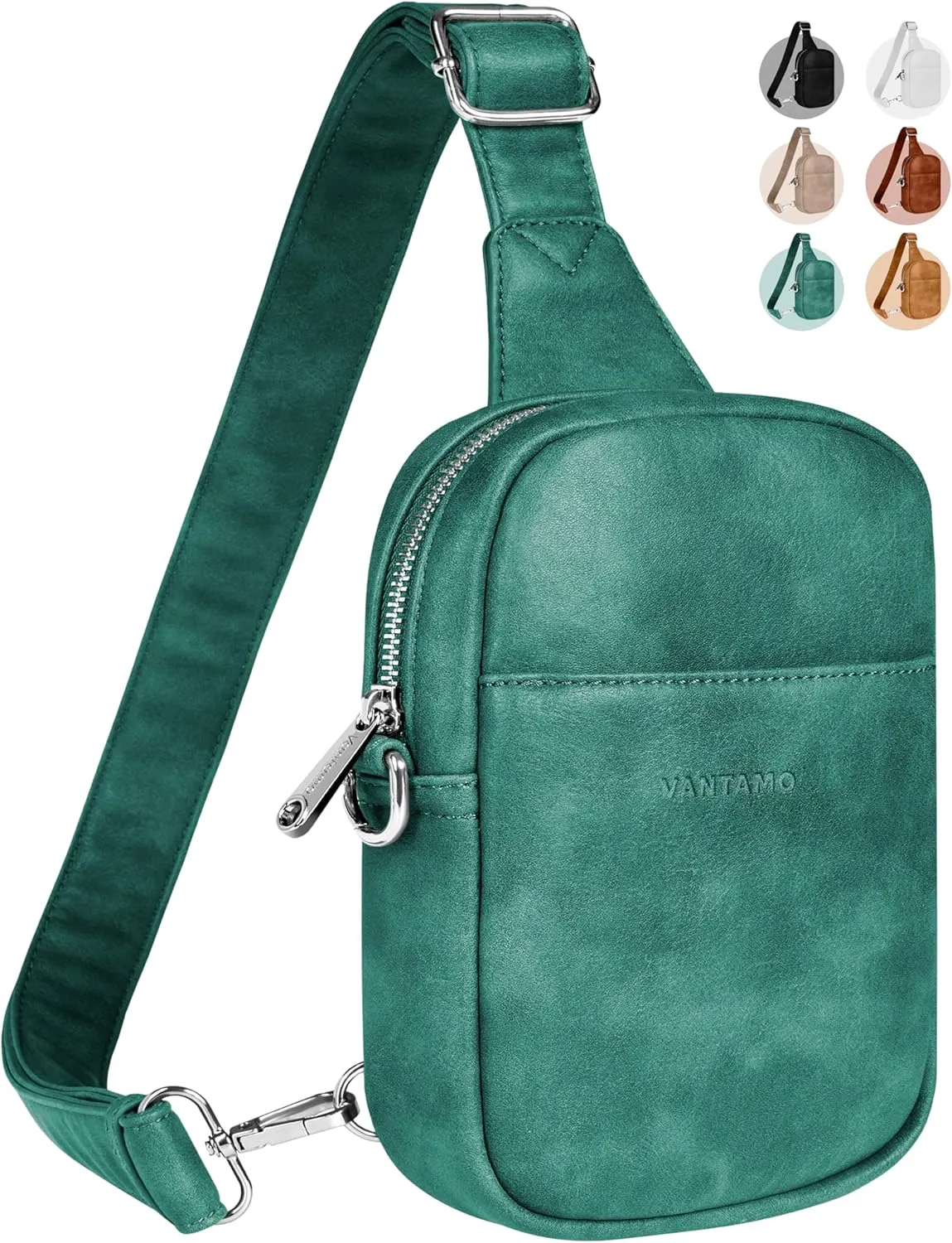 Vantamo Sling Bag for Women Adjustable Strap, RFID & Anti-Pickpocket Clip Cross Body Bags for Women, PU Leather Fanny Pack