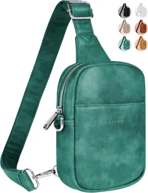 Vantamo Sling Bag for Women Adjustable Strap, RFID & Anti-Pickpocket Clip Cross Body Bags for Women, PU Leather Fanny Pack