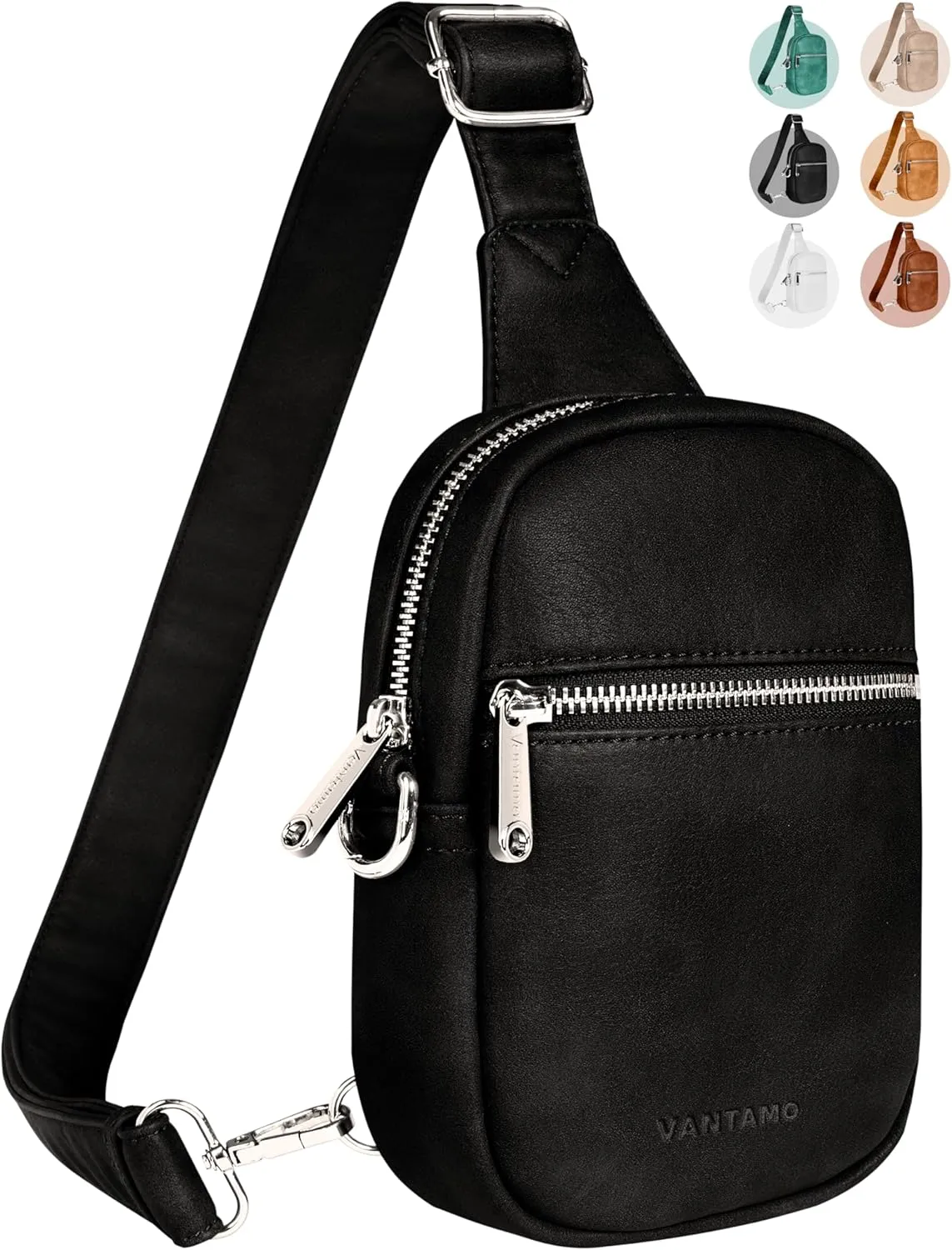 Vantamo Small Crossbody Bags for Women, Sling Bag with RFID & Anti-Pickpocket Clip, Adjustable Strap Cross Body Fanny Packs