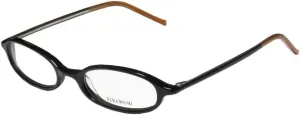 Vera Wang V134 Womens/Ladies Oval Full-rim Eyeglasses/Glasses (47-17-136, Black / Caramel)