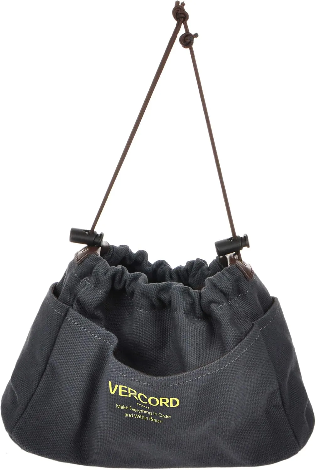 Vercord Canvas Handbag Organizers, Sturdy Purse Insert Organizer Bag in Bag, 10 Pockets Grey Small