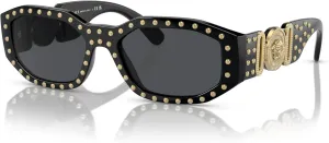 Versace Man Sunglasses Black Frame, Dark Grey Lenses, 53MM