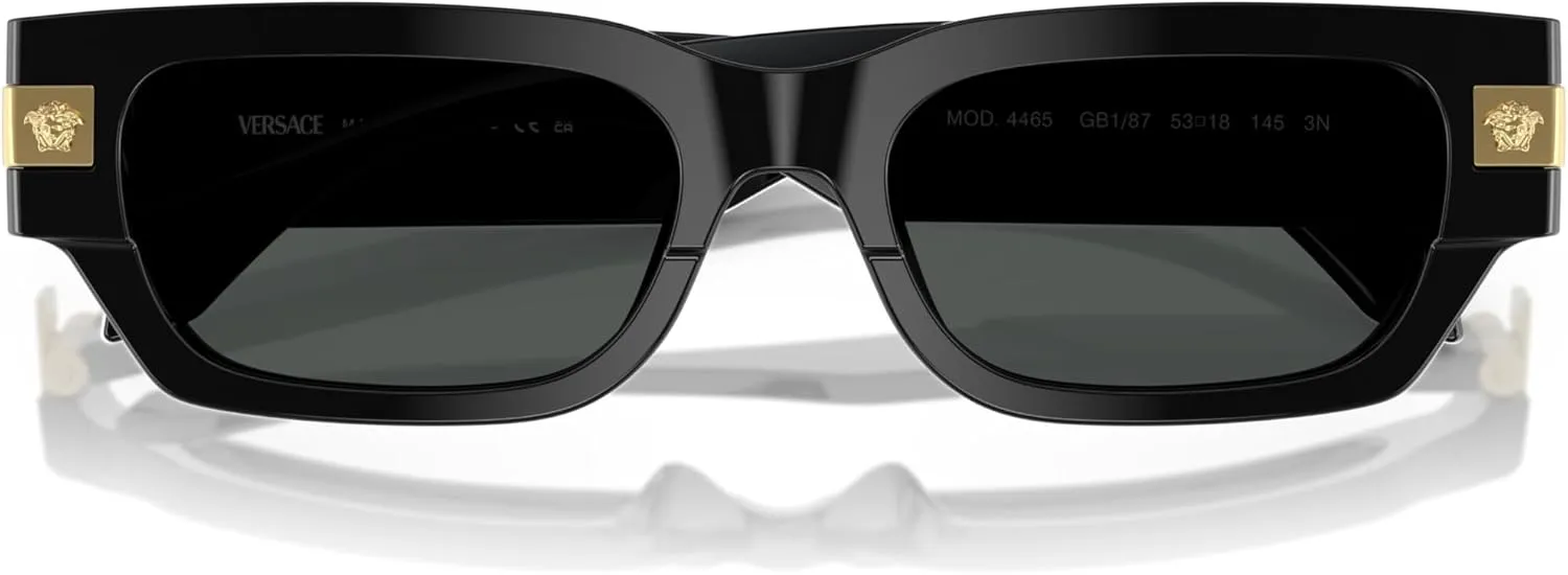Versace Man Sunglasses Black Frame, Dark Grey Lenses, 53MM
