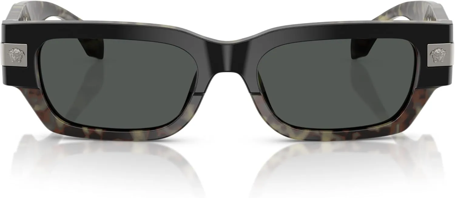 Versace Man Sunglasses Black Frame, Dark Grey Lenses, 53MM