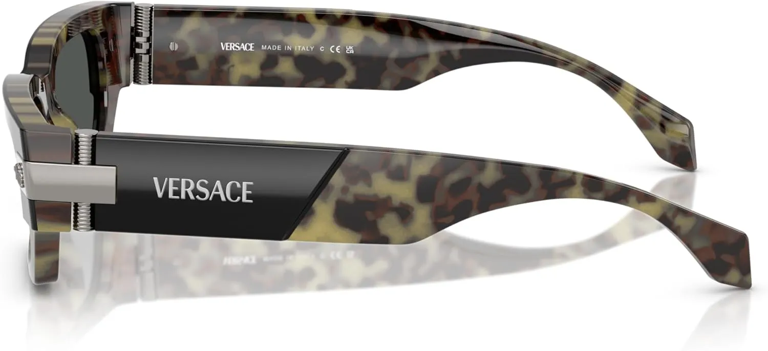 Versace Man Sunglasses Black Frame, Dark Grey Lenses, 53MM