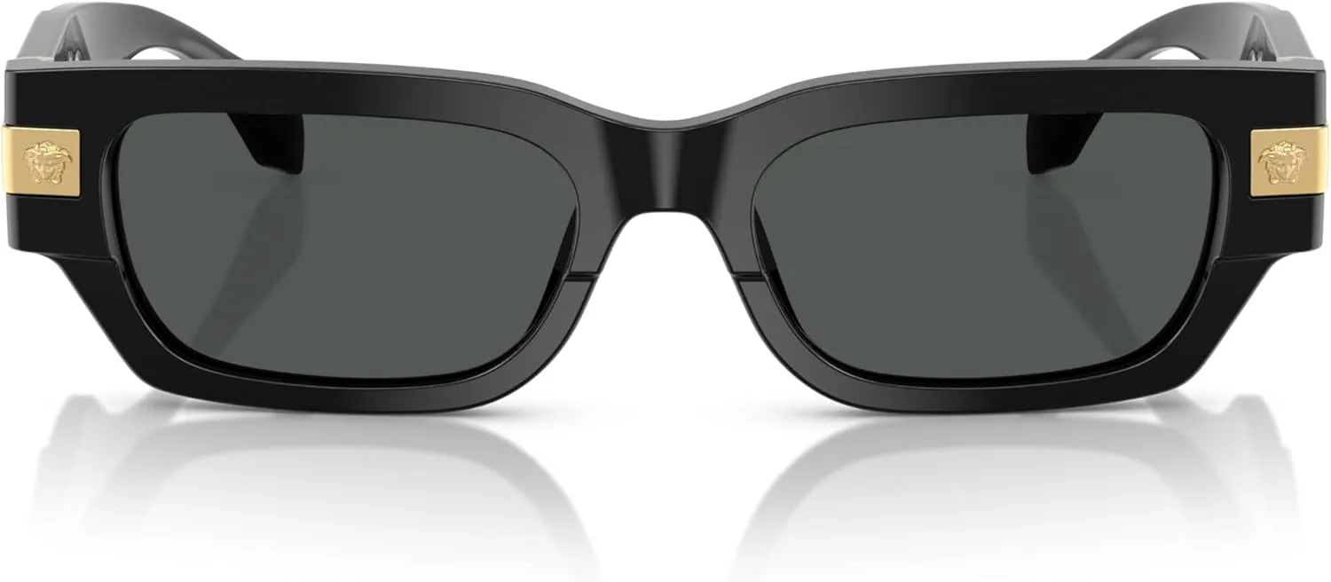 Versace Man Sunglasses Black Frame, Dark Grey Lenses, 53MM