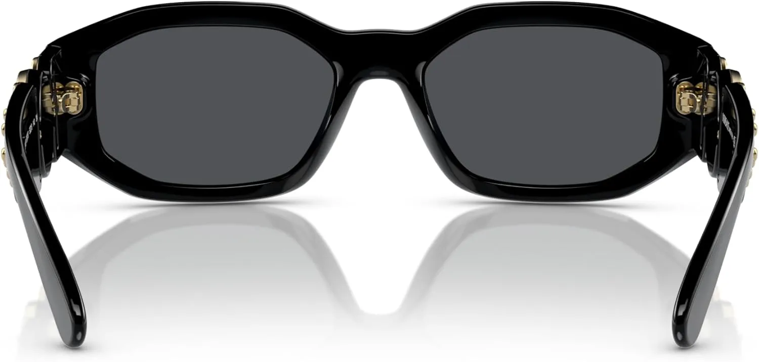 Versace Man Sunglasses Black Frame, Dark Grey Lenses, 53MM