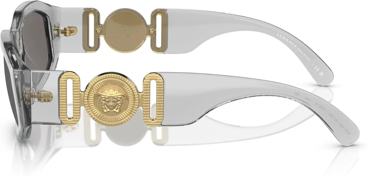 Versace Man Sunglasses Black Frame, Dark Grey Lenses, 53MM