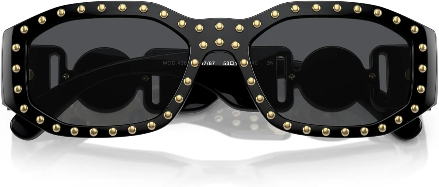 Versace Man Sunglasses Black Frame, Dark Grey Lenses, 53MM