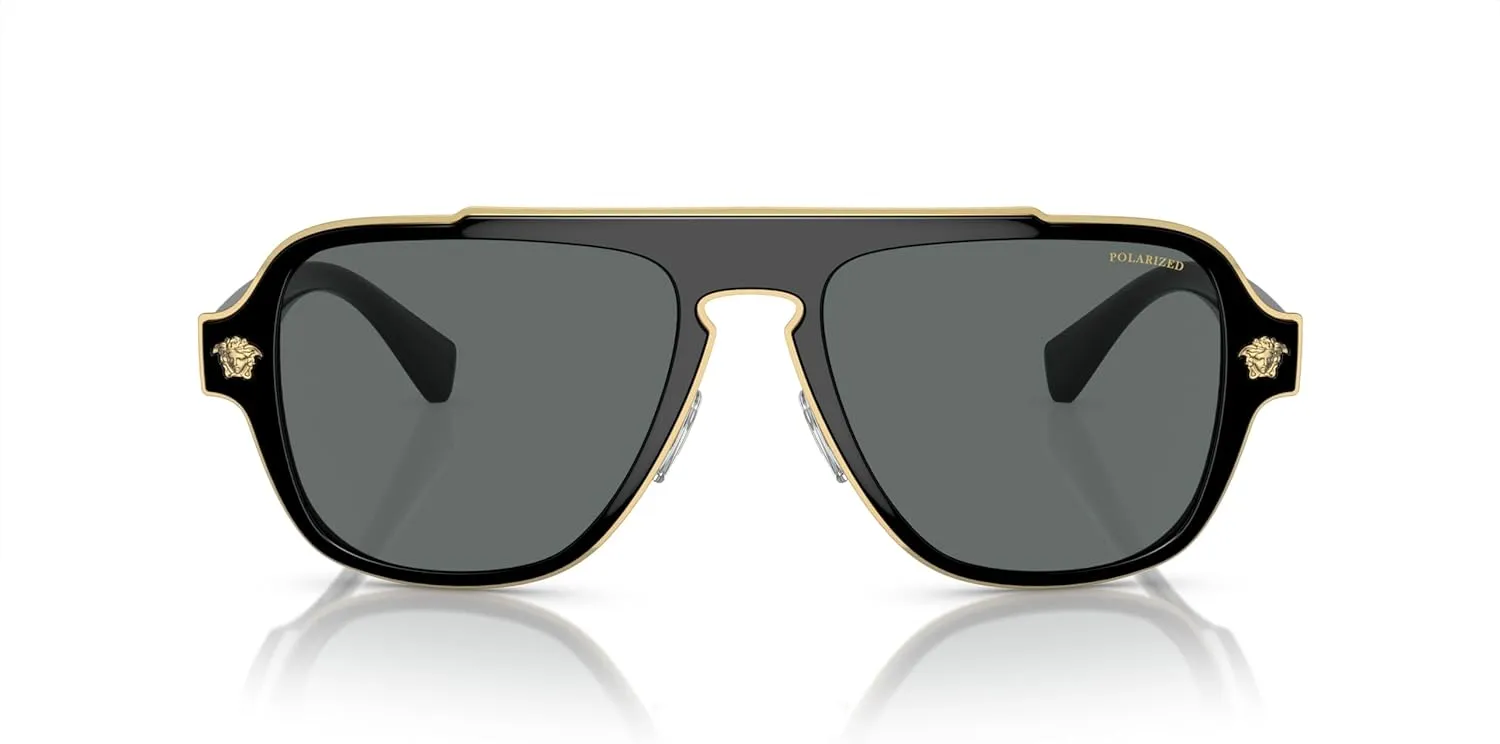 Versace Man Sunglasses Black Frame, Dark Grey Lenses, 56MM