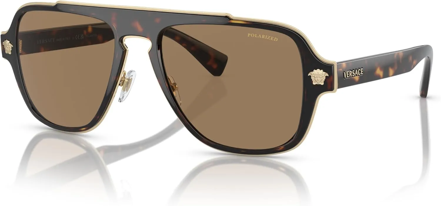 Versace Man Sunglasses Black Frame, Dark Grey Lenses, 56MM