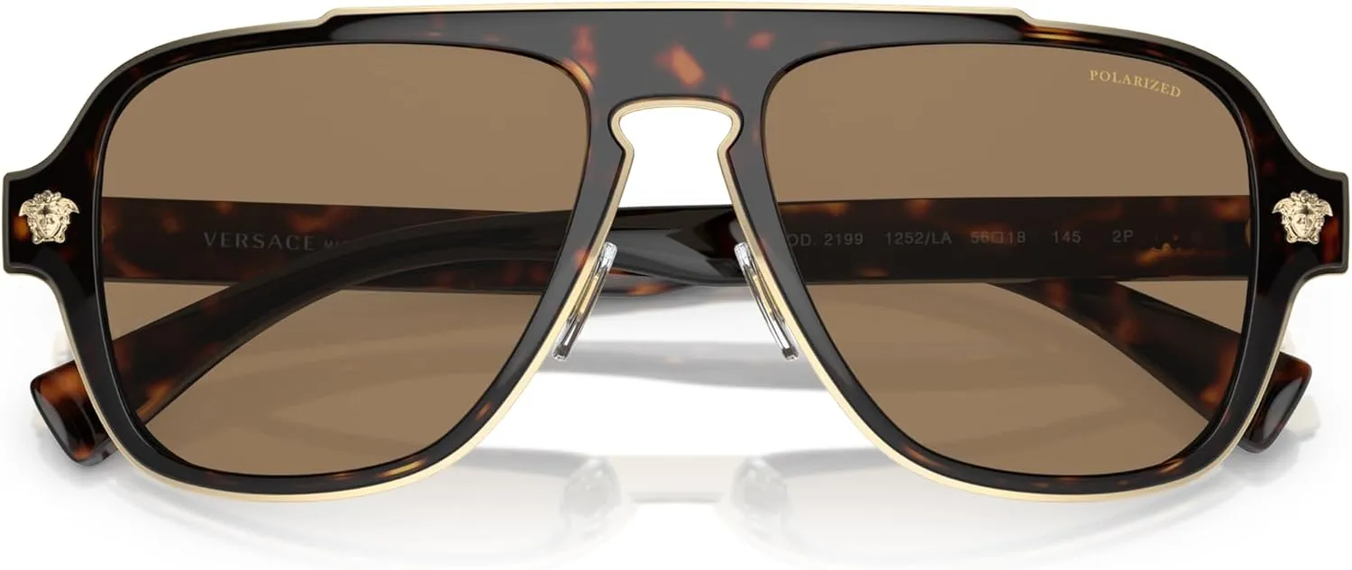 Versace Man Sunglasses Black Frame, Dark Grey Lenses, 56MM