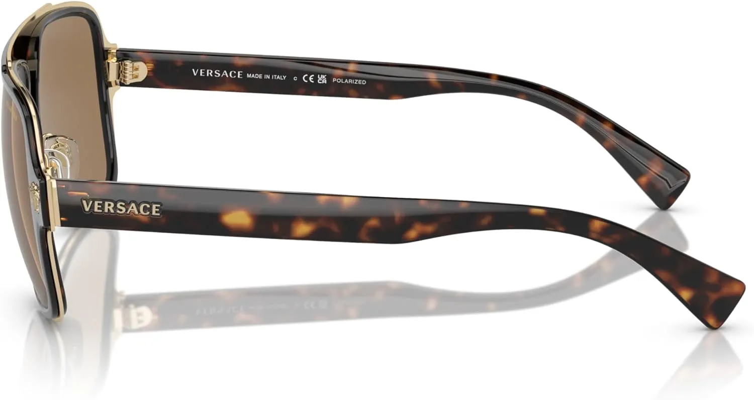 Versace Man Sunglasses Black Frame, Dark Grey Lenses, 56MM
