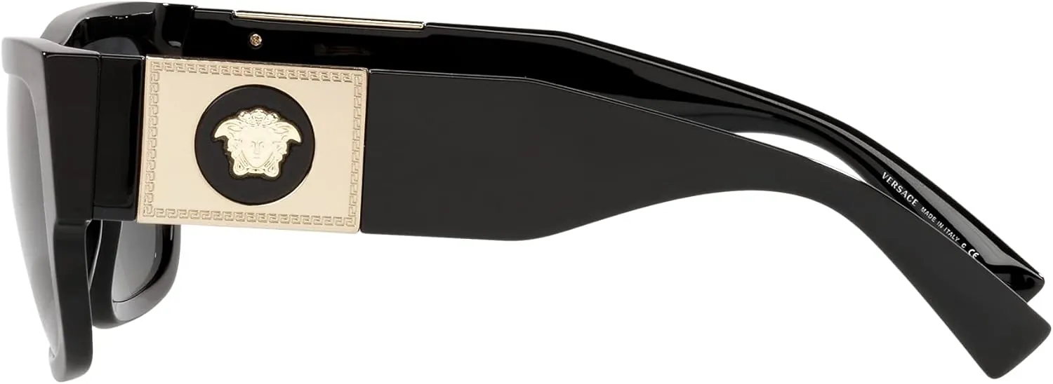 Versace Man Sunglasses Black Frame, Dark Grey Lenses, 56MM