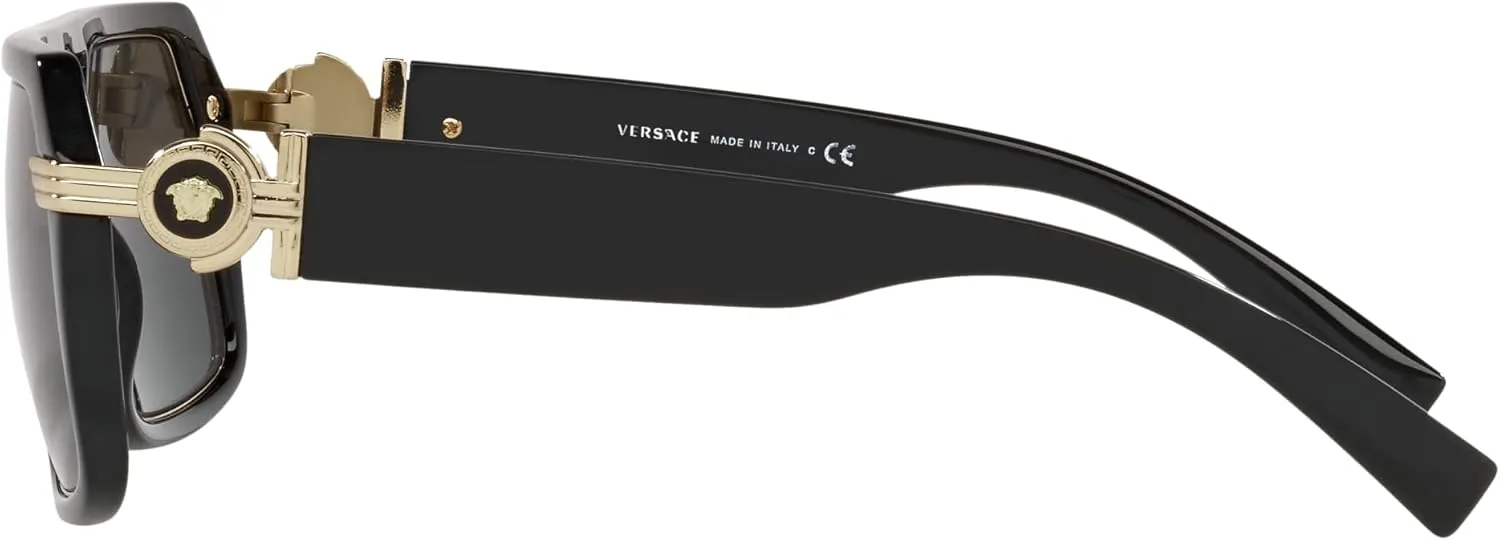 Versace Man Sunglasses Black Frame, Dark Grey Lenses, 58MM