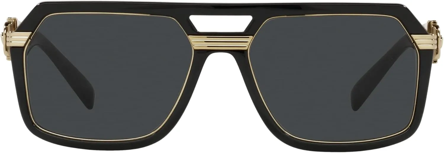 Versace Man Sunglasses Black Frame, Dark Grey Lenses, 58MM