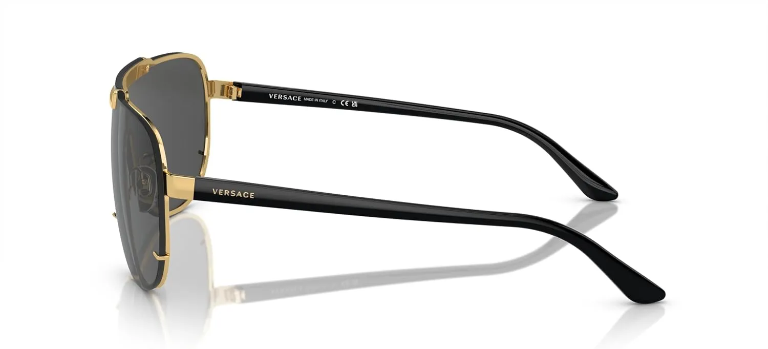 Versace Man Sunglasses Gold Frame, Dark Grey Lenses, 0MM
