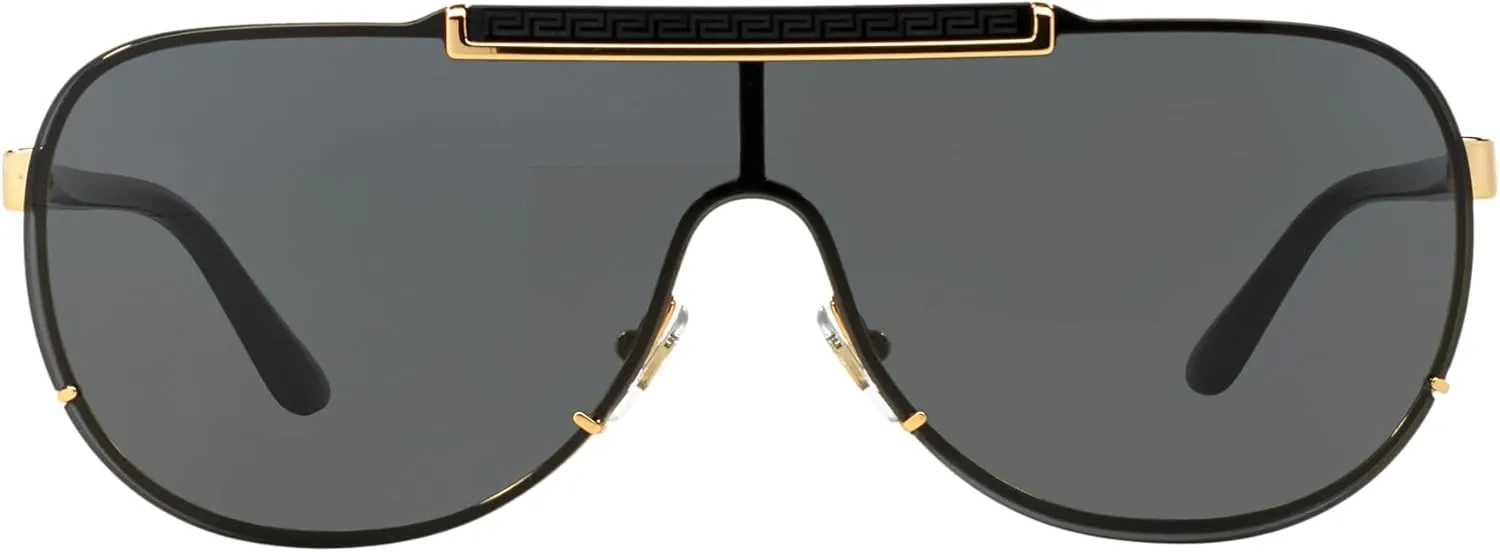 Versace Man Sunglasses Gold Frame, Dark Grey Lenses, 0MM