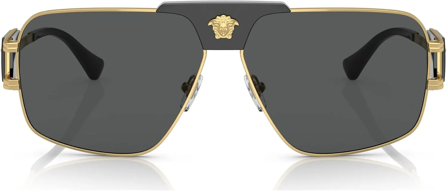 Versace Man Sunglasses Gunmetal Frame, Green Lenses, 63MM