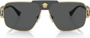 Versace Man Sunglasses Gunmetal Frame, Green Lenses, 63MM