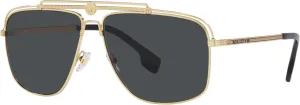Versace Man Sunglasses Gunmetal Frame, Light Grey Mirror Black Lenses, 61MM