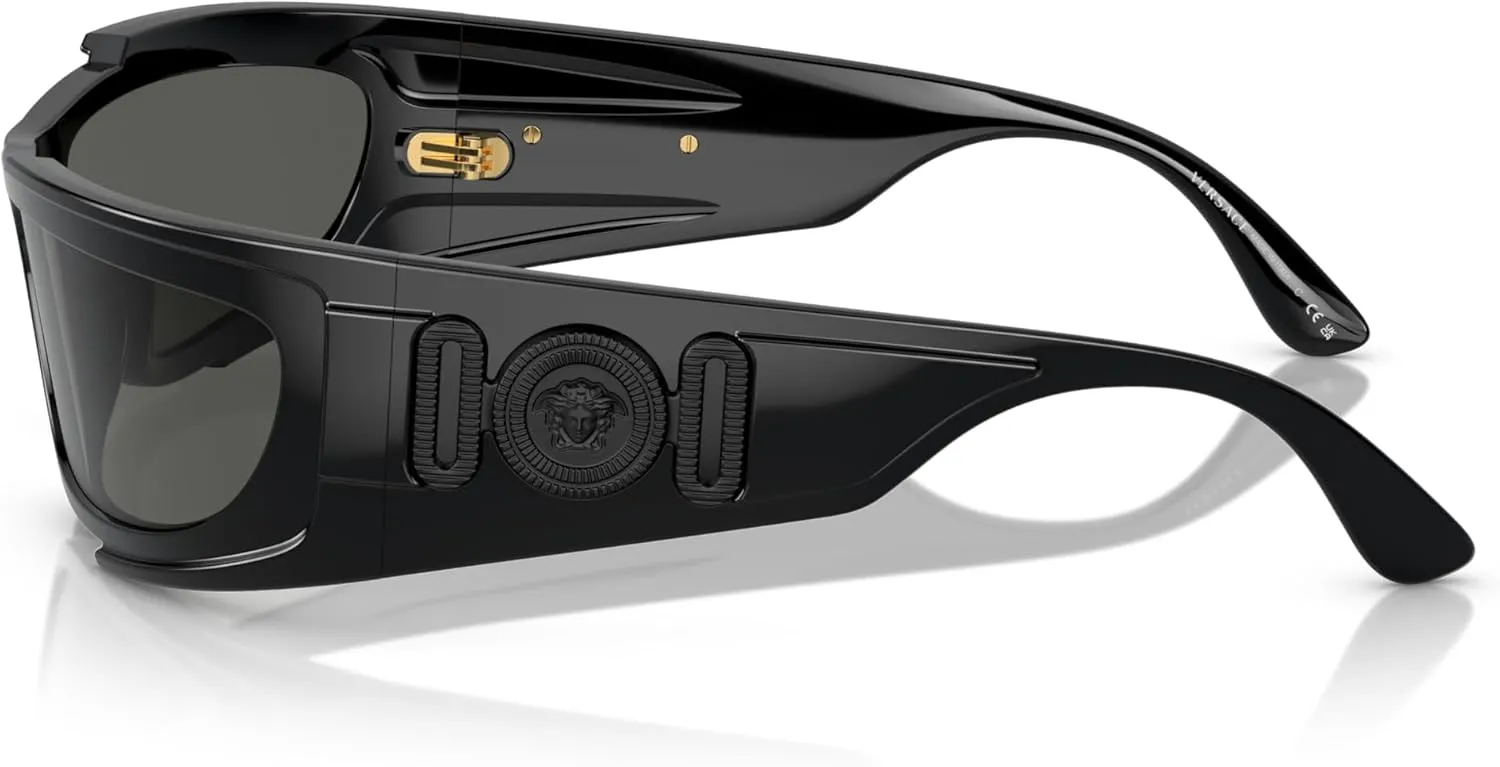 Versace Man Sunglasses White Frame, Dark Grey Lenses, 67MM