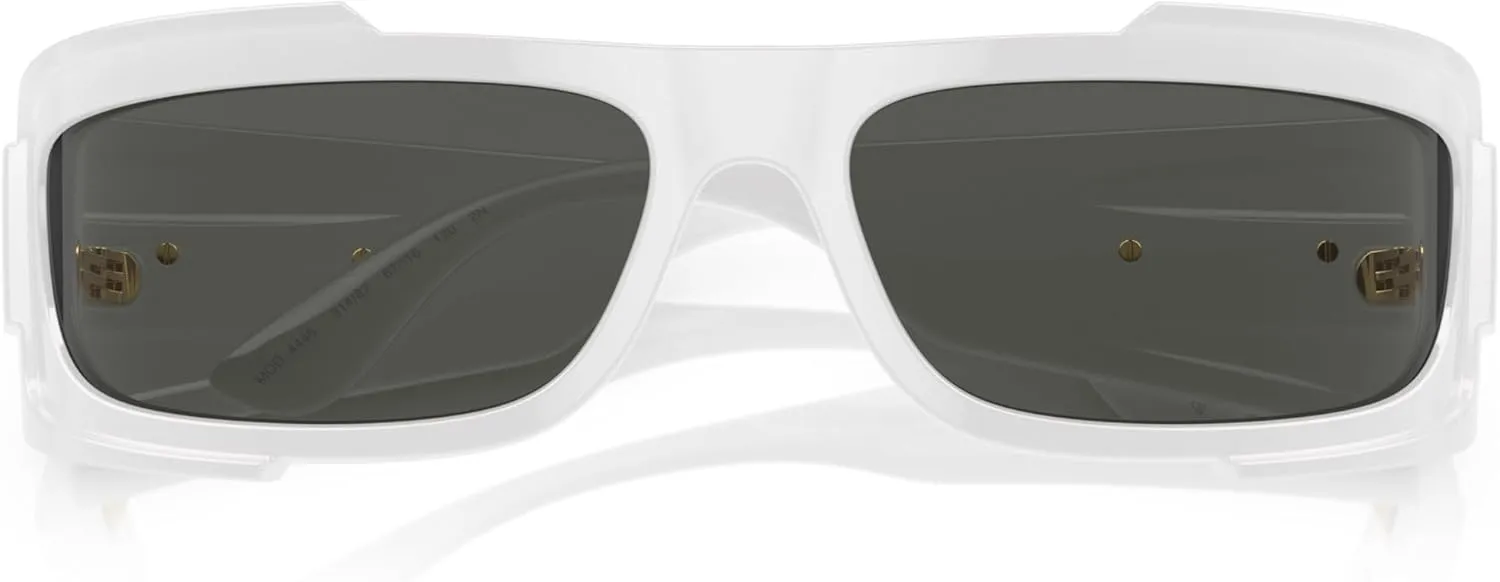Versace Man Sunglasses White Frame, Dark Grey Lenses, 67MM