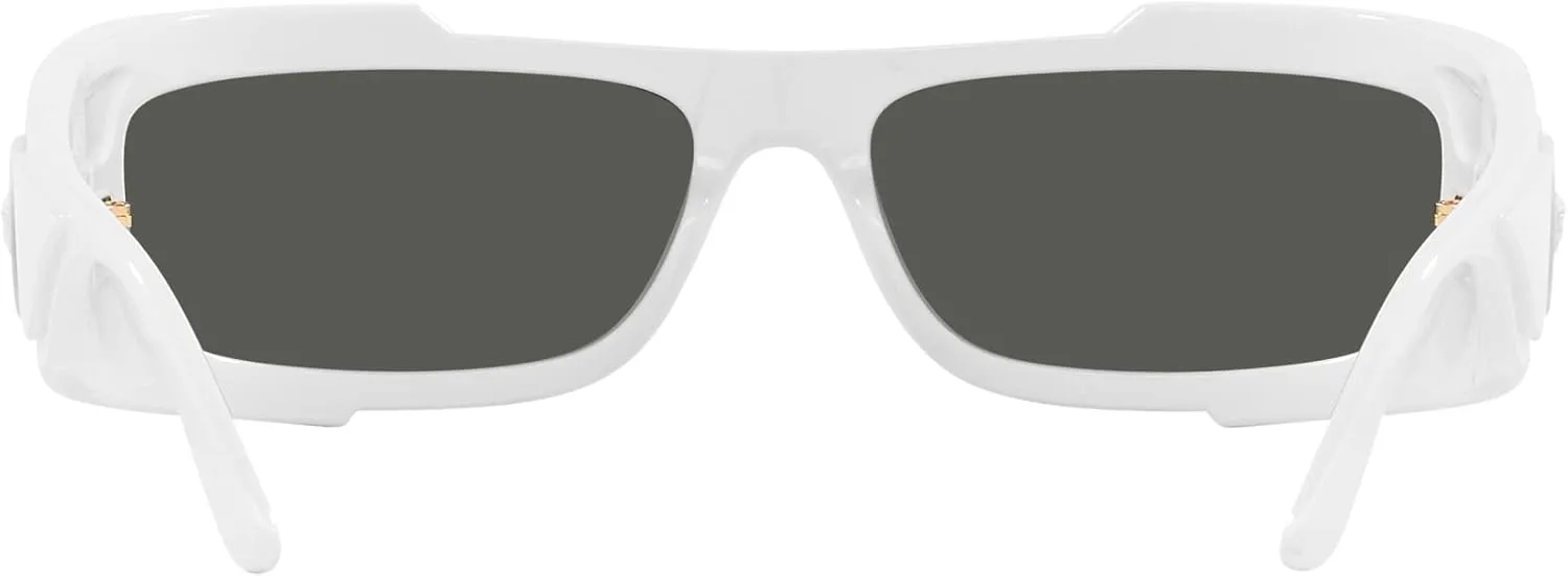 Versace Man Sunglasses White Frame, Dark Grey Lenses, 67MM