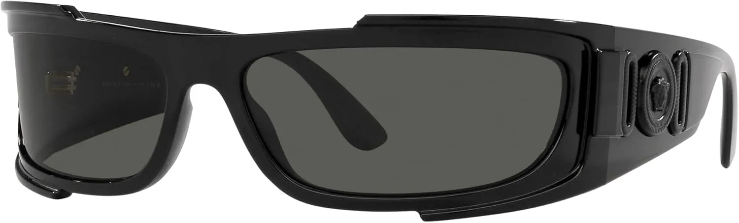 Versace Man Sunglasses White Frame, Dark Grey Lenses, 67MM
